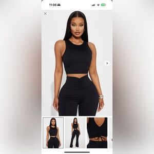 Fashion Nova Black Sleeveless Pilates Tank